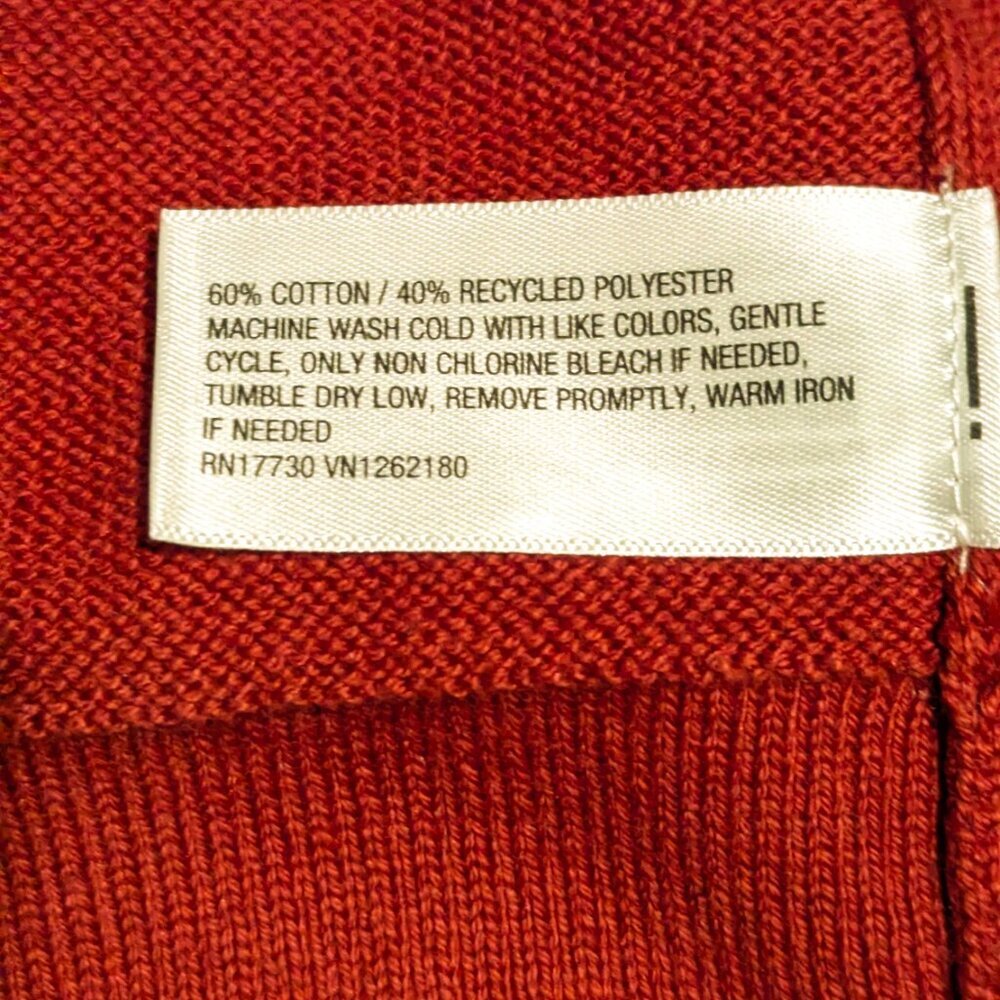 Goodfellow Mens Sweater Large 3D Knit Soft Cotton Red Orange Rust Fall Autumn - Picture 7 of 7